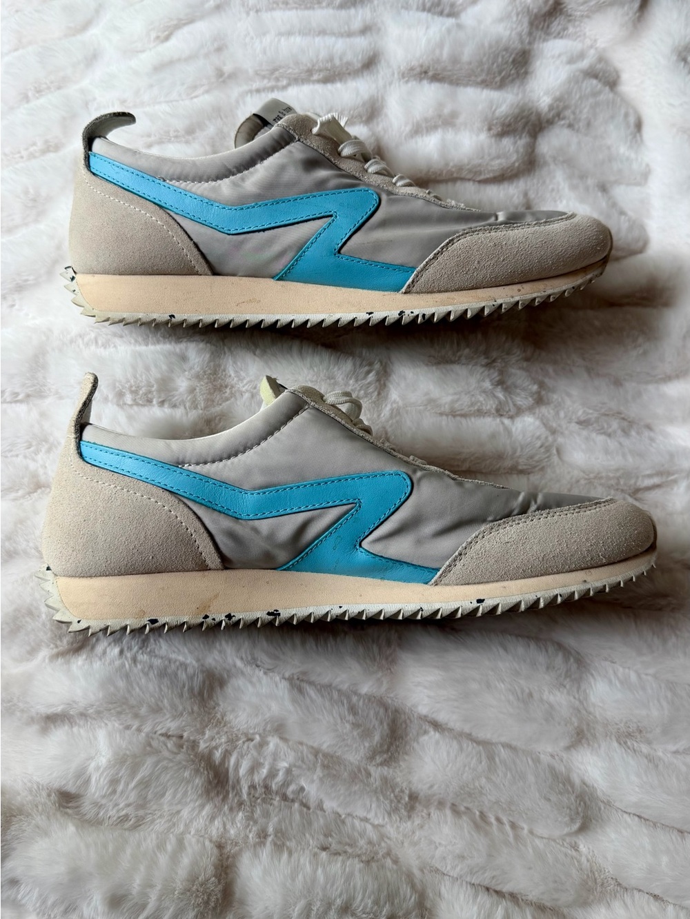 rag & bone Grey and Blue Low-Profile Sneakers